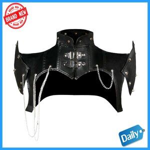 Steampunk Gothic Leather Shoulder Jacket Shrug Armor Adjustable Buckles Lace Up